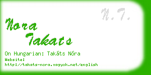 nora takats business card